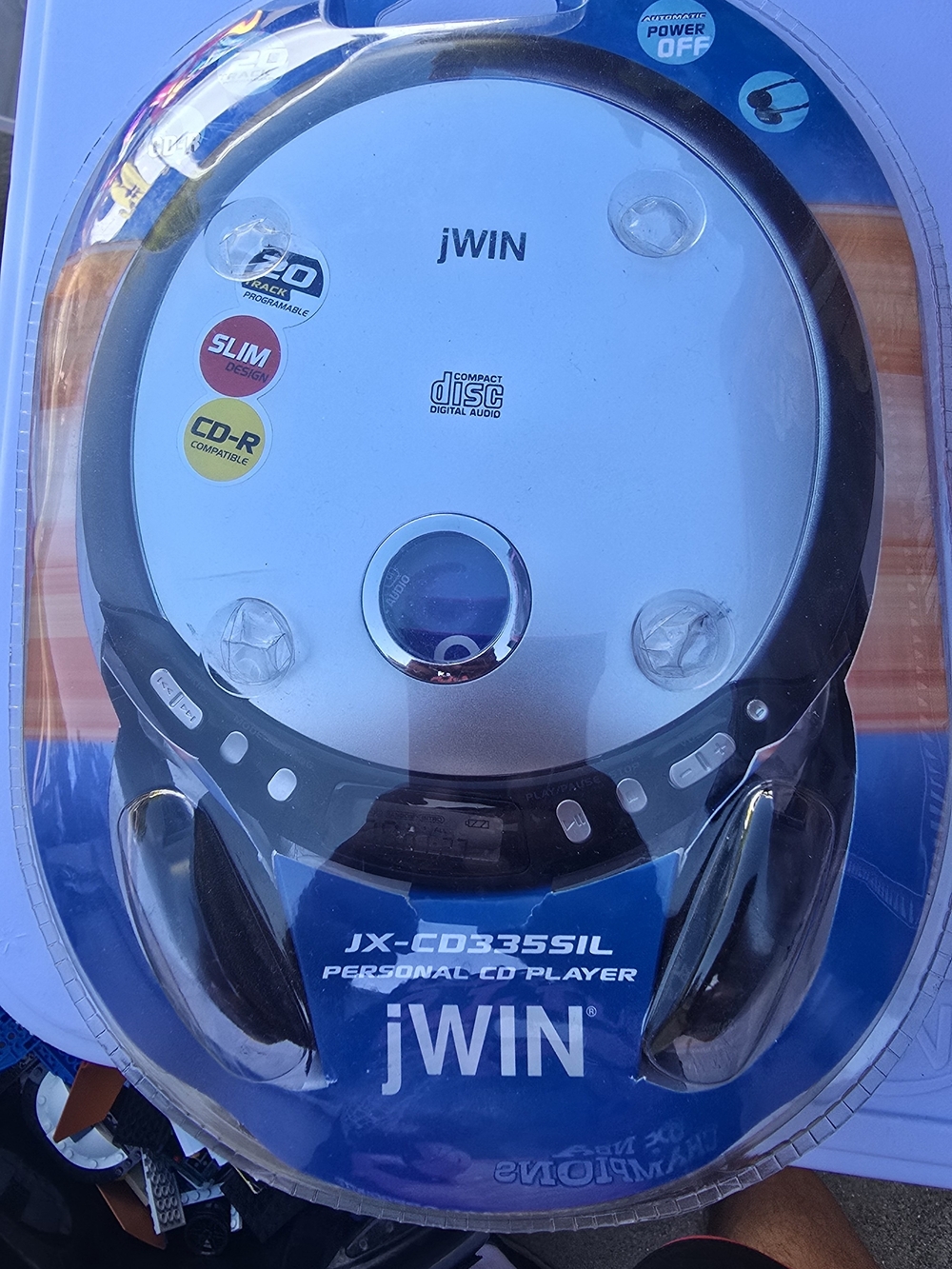 JWIN Silver Personal CD Player with Headphones
